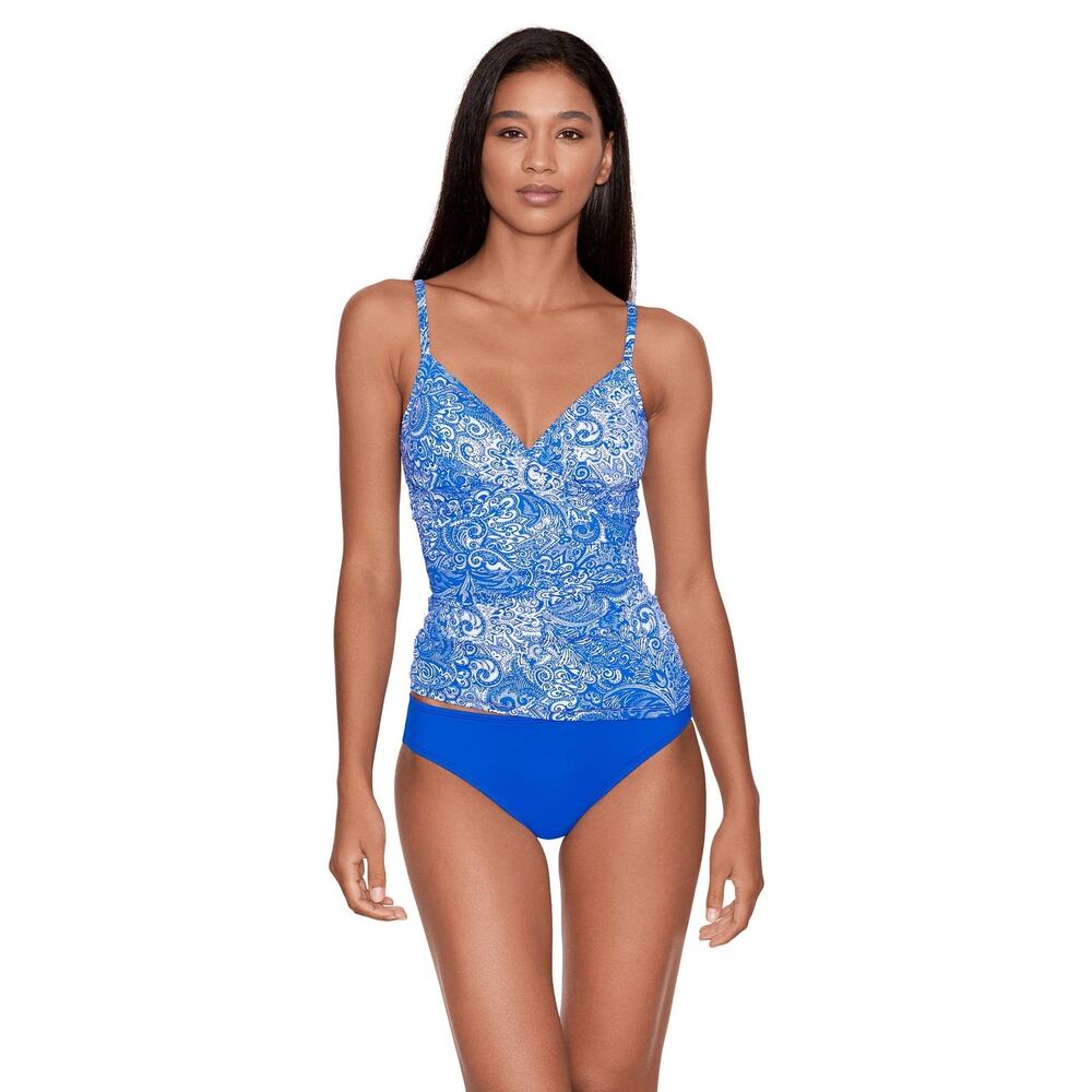 Lauren Ralph Lauren Artisanal Camikini Top Royal Blue/White 8 14117